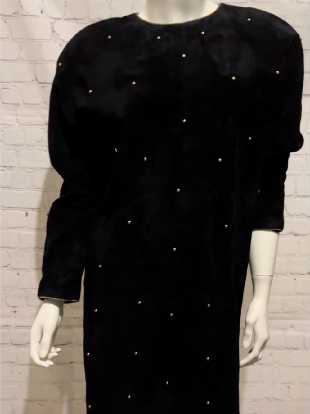 ❤️ VINTAGE Black Suede Studded DRESS